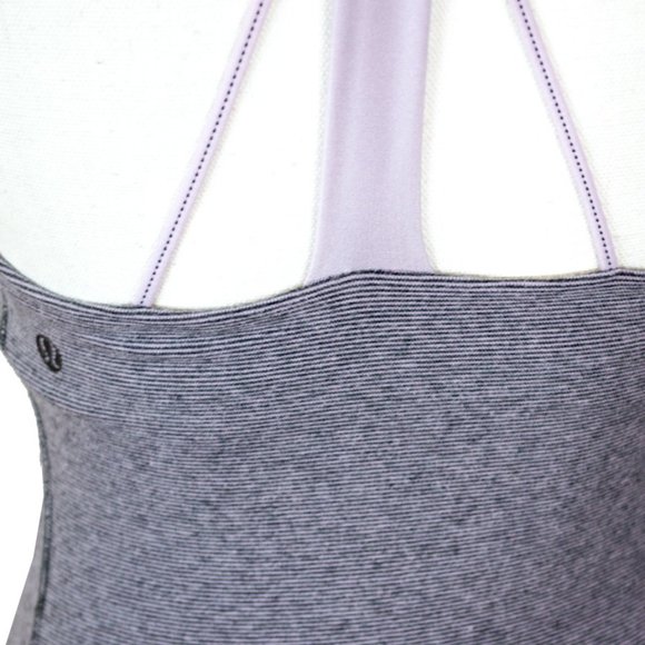 LULUEMON Stripped Open Back Cross Strap Tank 4 - Picture 6 of 8